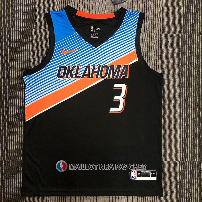 Maillot Oklahoma City Thunder Chris Paul NO 3 Ville 2020-21 Noir